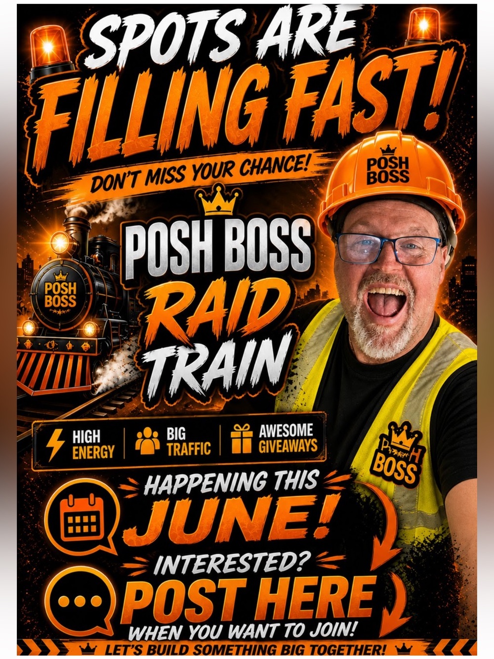 Posh Boss Raid Train June spots filling fast!!